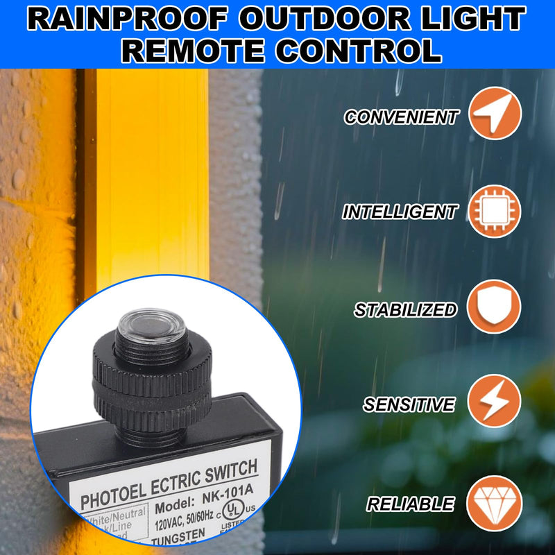 [Australia - AusPower] - 2pcs 105V-130V AC Photocell Light Sensor, Dusk to Dawn Eye Daylight Control Switch Sensor with Nuts and Washer for Outdoor Lighting Photoelectric 2 