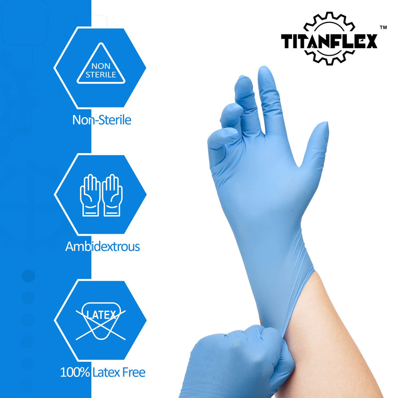 [Australia - AusPower] - Disposable Nitrile Gloves 6 mil Blue Heavy Duty Disposable Gloves, Cooking Mechanic Gloves, Latex Free Powder Free 100 Large (Pack of 100) 