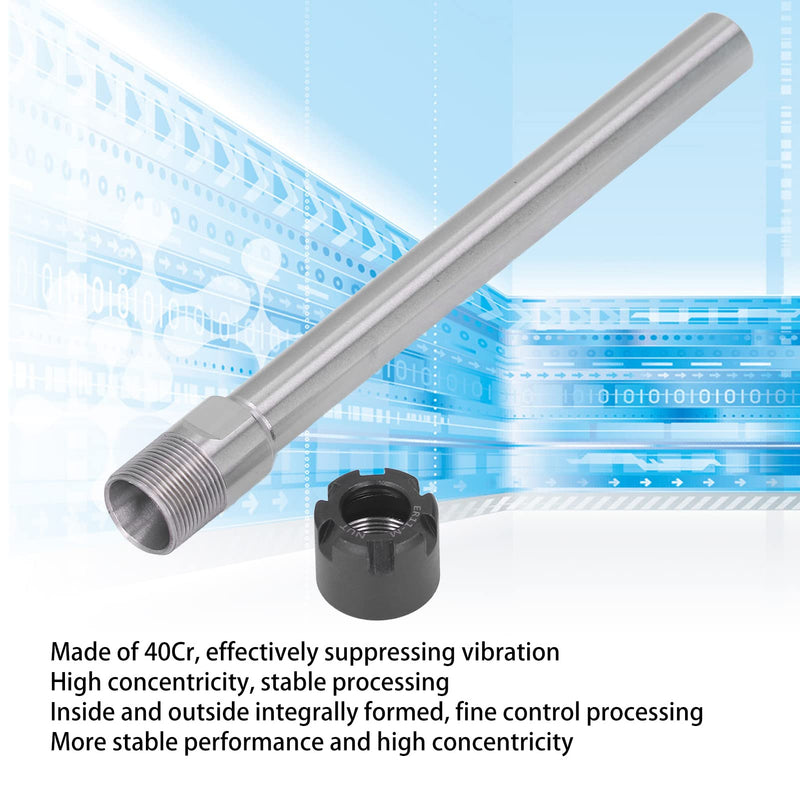 [Australia - AusPower] - Hilitand Collet Holder ER11 100 Collet Holder Cylinder Shaft Extension Rod with Key for CNC Milling Turning Tool 1-7 mm Clamping Range Collets (C10-ER11M-100L) C10-er11m-100l 