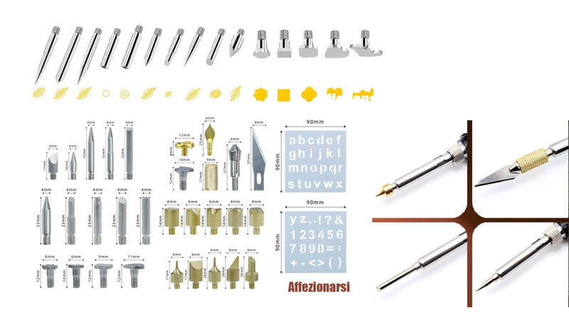 Wood Burning Letters, DIY Wood - burning Pen Engraving Soldering Tips, Compact Inner - heating Pyrography Tip Set, Engraving Soldering Iron , Heat - pressing and Trimming, Woodworking Tips, 28 Pieces
