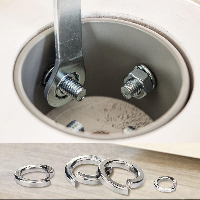 [Australia - AusPower] - Spring Lock Washers Assortment Kit(1000 Pack),M2 M2.5 M3 M4 M5 M6 M8 M10 M12 Metric Split Lock Washer Set,304 Stainless Steel Lock Washers for Screws Bolts 