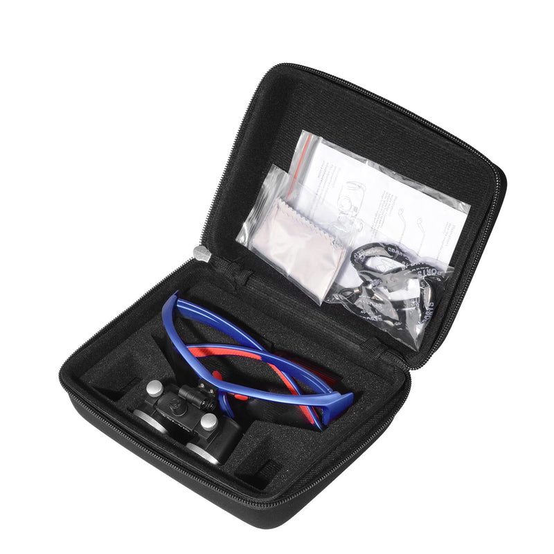 [Australia - AusPower] - 3.5x420 MM Angle Adjustable Binocular Loupes Magnifier Glasses Lab Magnification loupes with Black Cloth Case (Blue) Blue 
