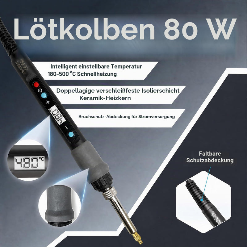 880 Piece Threaded Inserts Soldering Tips Set with Screws, M2/M3/M4/M5/M6 Thread Inserts, Adjustable Temperature Soldering Iron 180-500°C with Pins and Holder, Soldering Tips & Soldering Tip Adapter | 5stk Lötspitzen, Soldering Tip Adapter, LCD Einstel...