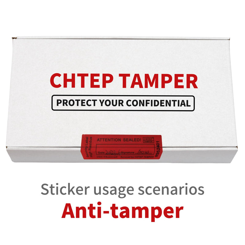 ChtepTamper Tamper-Evident Security Labels, Red, 0.8x2.4 inches | 100 Pieces Total Transfer, Serial Number, Goods Shipping, Privacy Protection 0.8 * 2.4inch