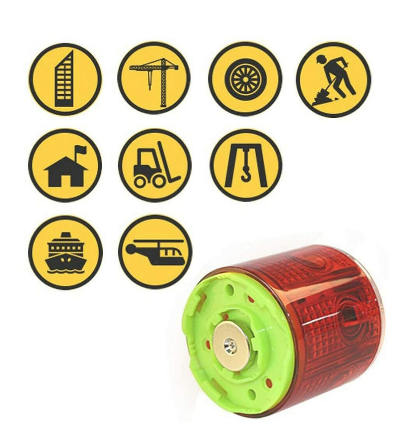 [Australia - AusPower] - Solar Strobe Warning Light, with Strong Magnetic Base High Bright LED Flashing 360° Wireless Control Automatically Turn On Waterproof IP65 for Construction, Traffic, Factory, Safety Sign (Green) Green 