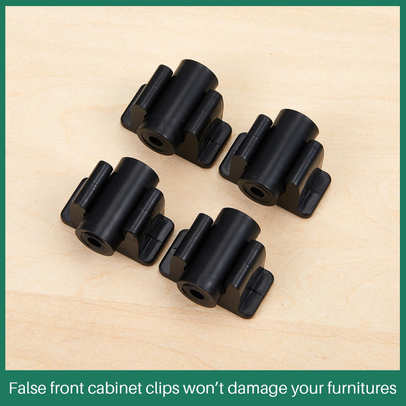 [Australia - AusPower] - Juexica False Cabinet Front Clip False Drawer Front Clips Sink Tip Out Snap with Screws Screwdrivers for Hardware Replacements 4 Black 
