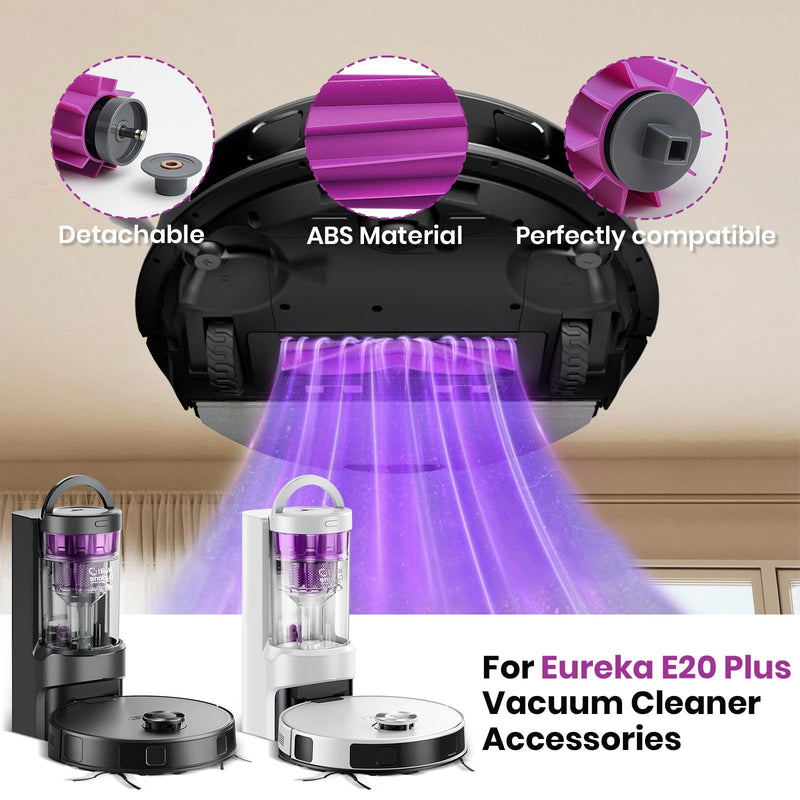 E20 Plus Replacement Parts for Eureka E20 Plus Robotic Vacuum Cleaner Parts with 2 Roller Brush, 4 HEAP, 6 Mops, 8 Side Brushes,1 Screwdriver, 1 Clean Brush E20 Plus Replacement Parts