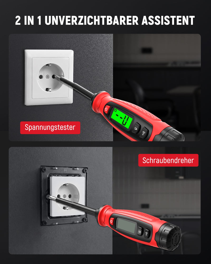KAIWEETS 2-in-1 Voltage Tester Screwdriver, 3-500 V AC Contact & Non-Contact Voltage Tester, Phase Tester and Continuity Tester Phillips