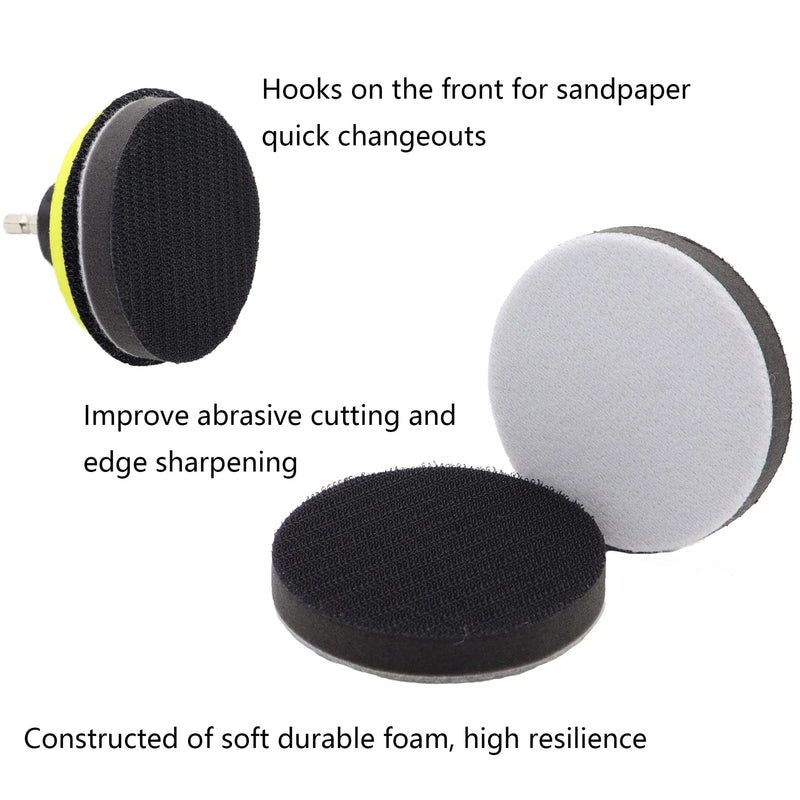 [Australia - AusPower] - 65pcs Sandpaper 3Inch Sanding Disc 60-10000 Grit Wet Dry Sandpaper with M10 Backing Pad,2pcs Interface Pad for Wood Metal Mirror Jewelry Car Polishing Headlight Cleaner Set 74pcs-3inch 