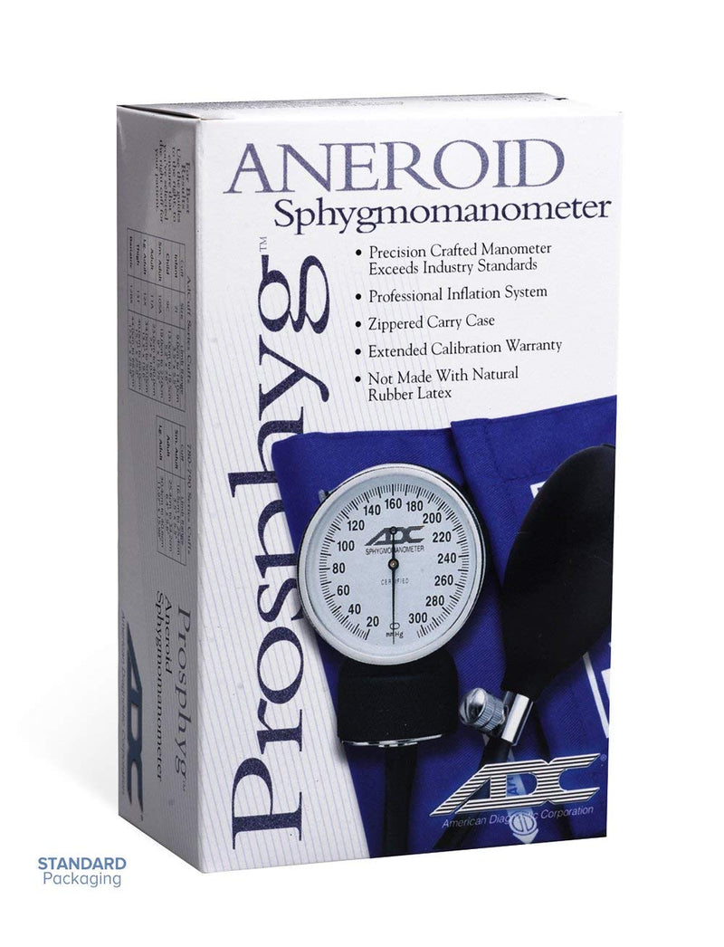 [Australia - AusPower] - ADC 760-11ABK Prosphyg Model 760 Pocket Aneroid Sphygmomanometer with Adcuff Nylon Blood Pressure Cuff, Adult, Black 