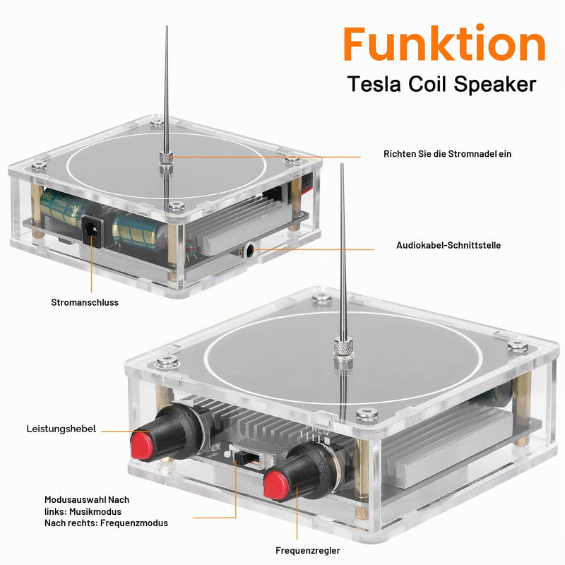 Bluetooth Music Coils Magic Box, Portable Spools BT Speaker, Artificial Flash Generator, Arc Generator, Experiment Device for Science