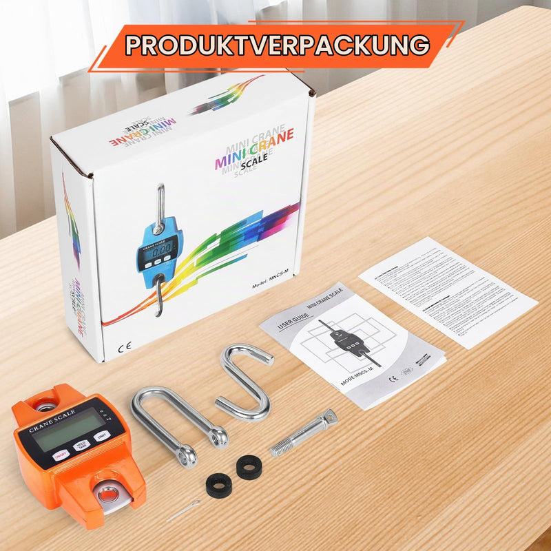 Digital Hanging Scales 300 kg 660 lbs, Hanging Scales Electronic Crane Scales with Accurate Sensors & LCD Display, Mini Portable Scales with Hooks for Farm, Factory, Hunting 300KG