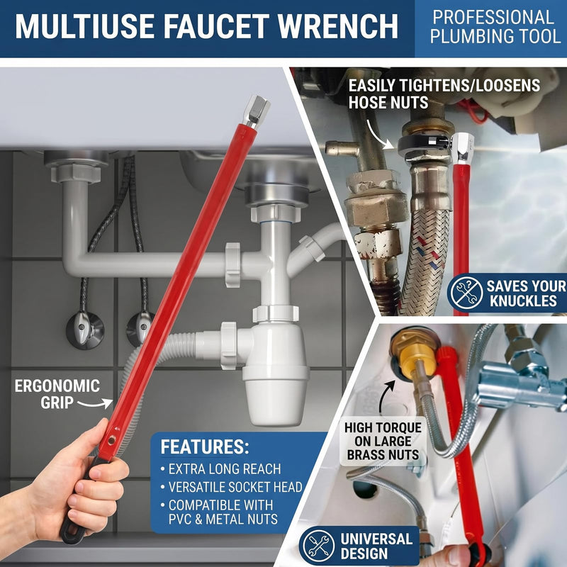 Basin Spanner Tap Wrench 8-13 mm Tap Wrench Tap Key Universal Tool Sink Key for Bathroom Sink Fittings Sanitary Installations
