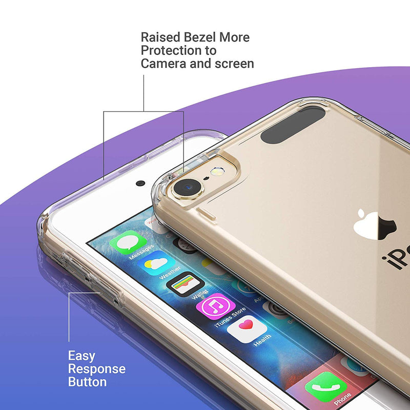 [Australia - AusPower] - ULAK Compatible with iPod Touch 7 Case Clear, iPod Touch 6 Touch 5 Case with 2 Screen Protectors, [Anti-Yellowing] Slim Soft TPU Bumper Hard Cover for iPod Touch 5th /6th /7th Generation, Clear 