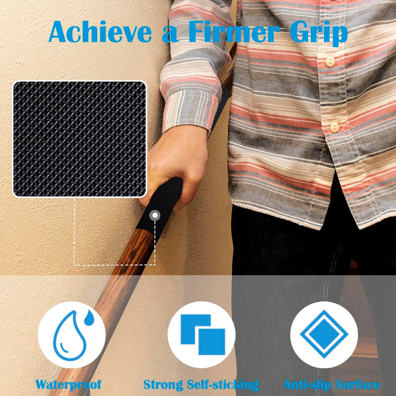 Large Rubber Non-Slip Grip Tape 8.2 x 11.8inches Waterproof Adhesive Anti-Slip Tape for Handles, Furniture, Bathtubs, Frames, Gaming Devices, and Other Indoor/Outdoor Uses (Black, 4-Piece Set)