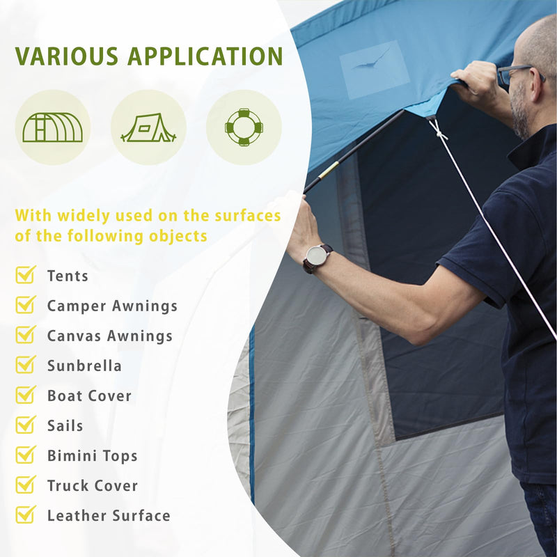 SEISSO Clear Repair Tape, Waterproof Canvas Patch Vinyl Repair Tape for RV Awning Tents Covers Fabric Camping Sail Boat Umbrellas Bimini Tops -16.34FT x 1.97 Inches, 1 Roll