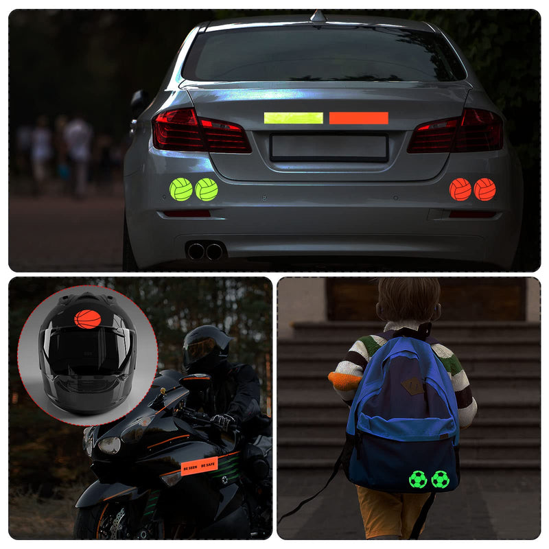 PATIKIL Reflective Stickers, 20 Pack 1 x 4.5" Waterproof Adhesive High Visibility Night Caution Warning Safety Tape Strips for Backpacks Bikes Helmets, Purple