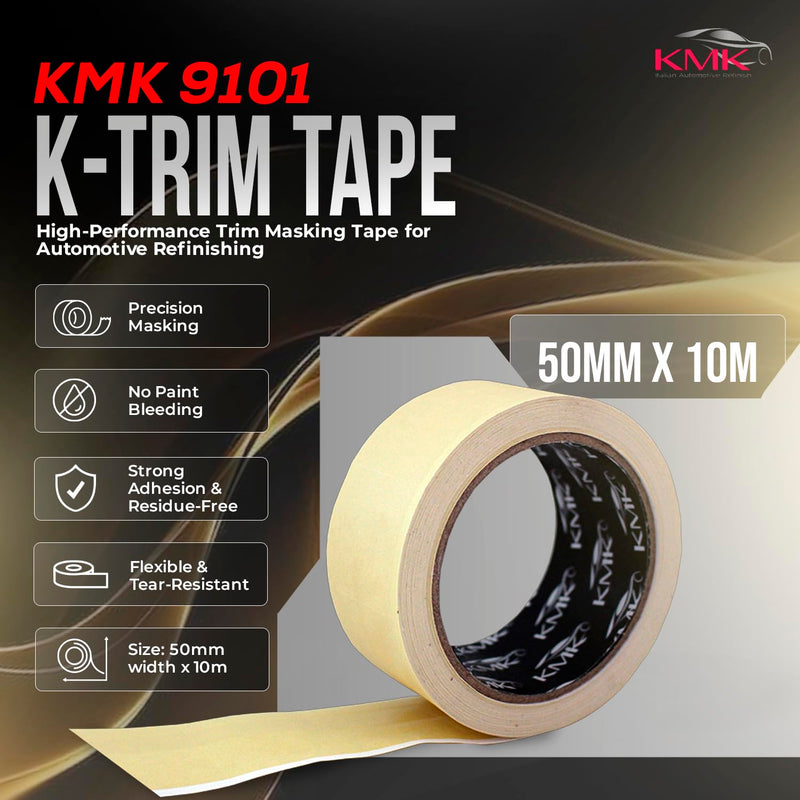 KMK 9101 K-Trim - 50mm x 10m | Professional Automotive Edging Tape for Clean and Precise Masking