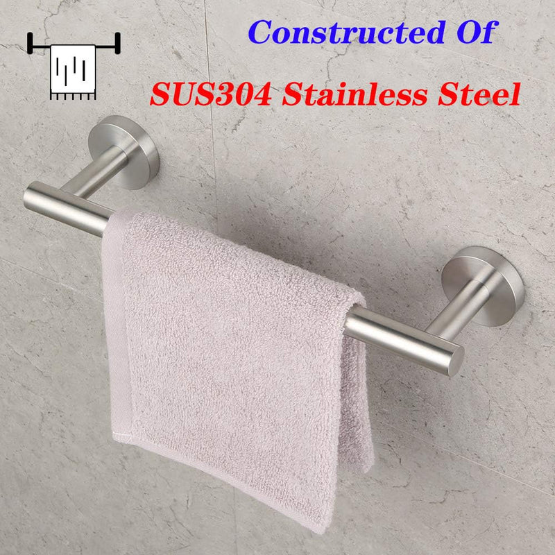 GERZ Contemporary 12-Inch Towel Bar Bath Hand Towel Holder Brushed Stainless Steel Wall Mounted Bathroom Organizer Brushed AG1101C30.5-LS 12 Inch (Pack of 1)