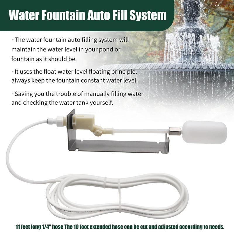 [Australia - AusPower] - Water Fountain Auto Fill System,Auto Water Leveler Float Valve Kit with Adjustable Arm for Outdoor Fountains,Ponds,Garden, Water Tank 