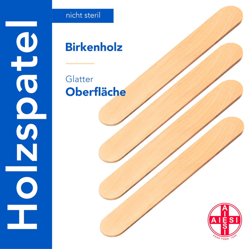 AIESI Wooden Tongue Depressor, Disposable, Not Sterile (Pack of 100), Wooden Spatula for Hair Removal 100 Stück (1er Pack)