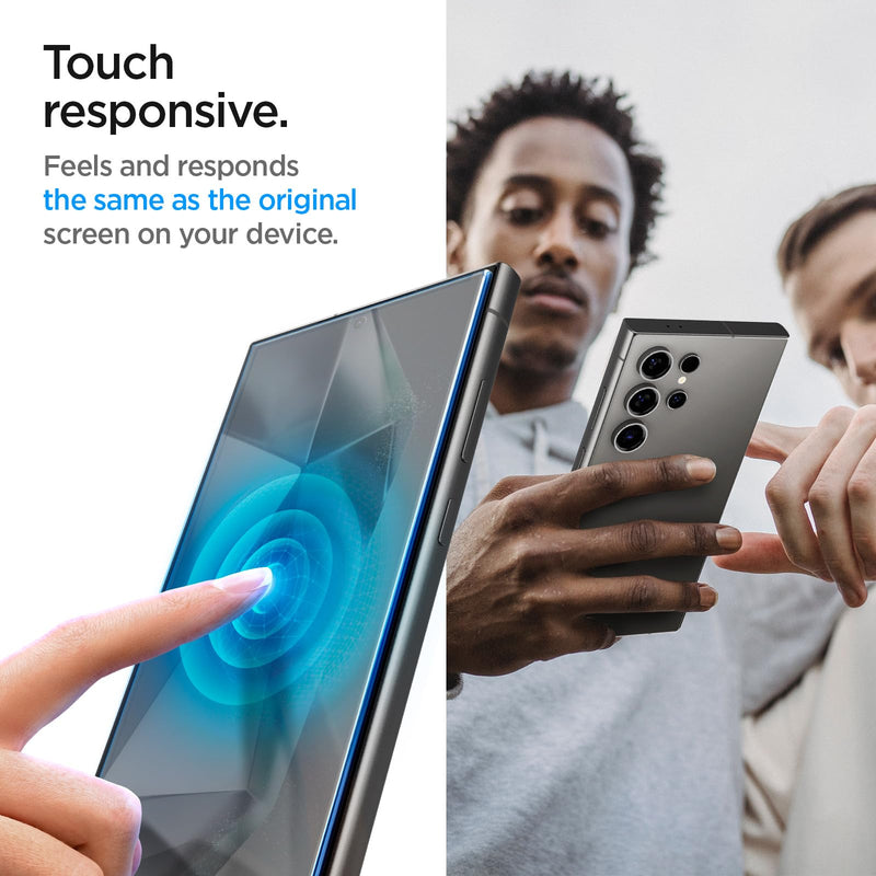 [Australia - AusPower] - Spigen Tempered Glass Screen Protector [GlasTR EZ Fit] designed for Galaxy S24 Ultra [Case Friendly] - 2 Pack 