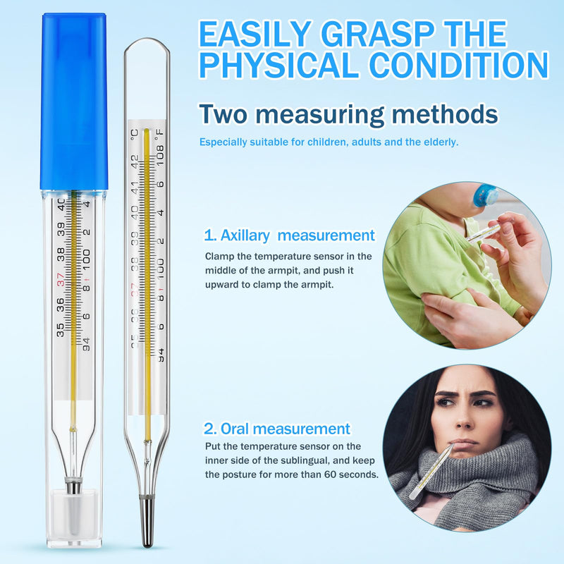 [Australia - AusPower] - Toyvian 12pcs General Use Temperature Testing Tools, Accurate Temperature Measurement for Adults Kids, Dual Scale 