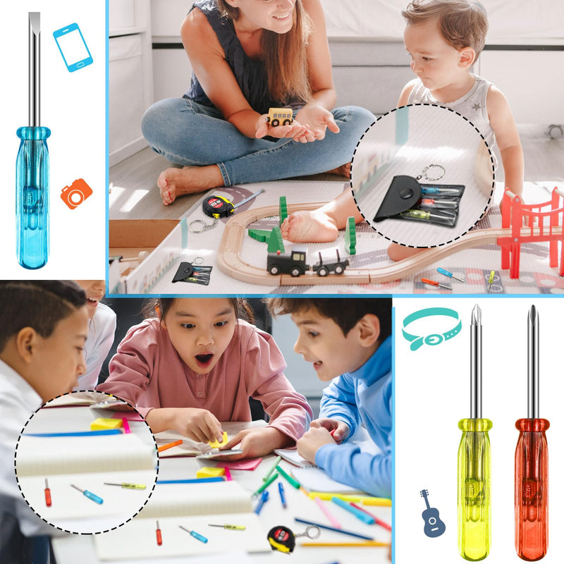 [Australia - AusPower] - 36 Pcs Mini Screwdriver Keychains Tape Measures Mini Tools Bulk for Adults Men Father Birthday Party Gifts 36 