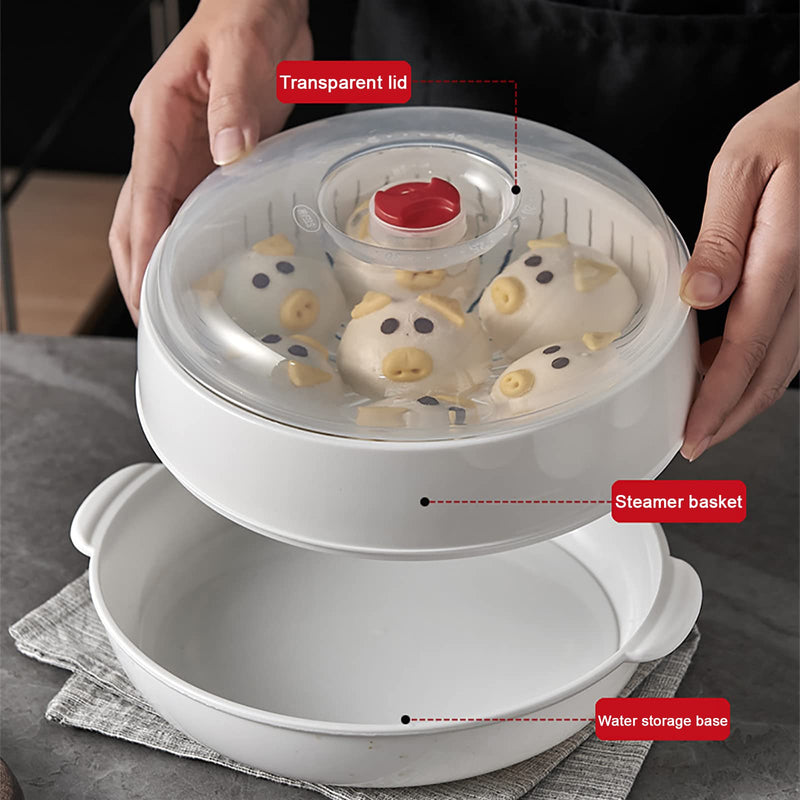 Microwave Vegetable Steamer, Microwave Steamer for Vegetables, Microwave Heating Bowl, Micro Cookware for Cooking (3 - Layer) 3 - Layer