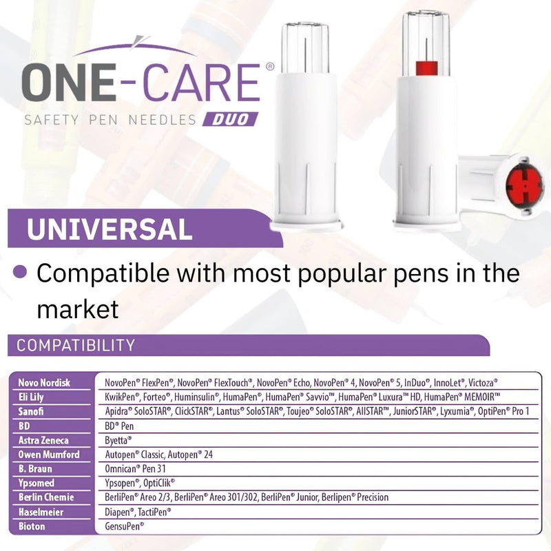 [Australia - AusPower] - ONE-CARE Duo Safety Pen Tips 30G x 3/16’’ (5mm), Dual Shield Protection, Universal Fit, Sterile, 100/bx 30G x 5mm 