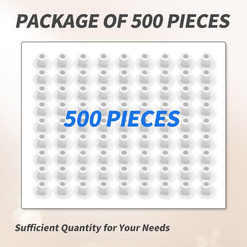 [Australia - AusPower] - 500 Pieces Plastic Hole Plugs Round Button Plugs for Cabinet Cupboard Shelves 3/16 Inch White Screw Caps Drilling Cover Plugs 