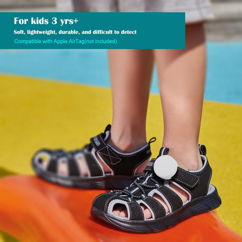 [Australia - AusPower] - 2 Pack AirTag Holder for Kids Shoelaces, Hidden Silicone Air Tag Case Holder for Children Shoes Shoestring (Black, Dark Blue) black+dark blue 