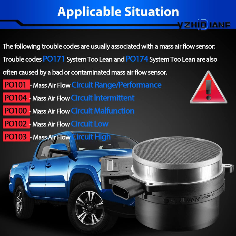 [Australia - AusPower] - Mass Airflow Sensor 213-4160 for:-Chevy Silverado 1500 Suburban 2500 Tahoe for:-GMC Yukon Envoy Sierra XL 1500 2500 for:-Cadillac CTS Eldorado 4.8L 5.3L 6.0L OE# 2134160 19330121 AF10043 MAF Sensor 