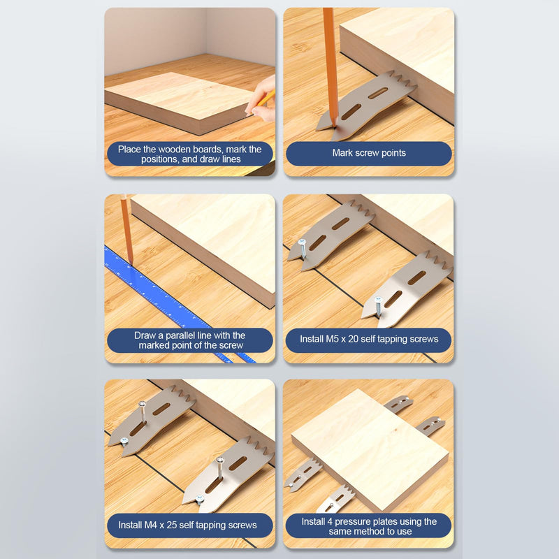 [Australia - AusPower] - Aramox 4 Piece Woodpeckers Clamp Dogs for Plate Smoothing Router Wood Plate Fixing Clamp Woodworking Boundary Clamp Set 