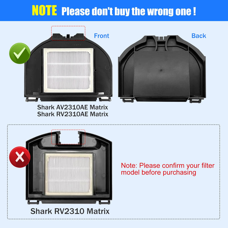 [Australia - AusPower] - RV2310AE Replacement Parts for Shark AV2310AE/RV2320S/RV2300S/UR2350AE/UR2360S Matrix Robot Vacuum Cleaner,1 Main Brush Roller, 6 Side Brushes, 2 HEPA Filters, 2 Foam Filters(Not for RV2300/RV2310) Ktis 
