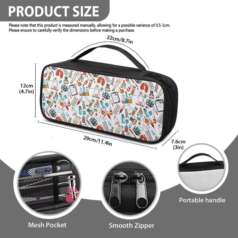 [Australia - AusPower] - Nurse Cat Stethoscope Case with Handle & Mesh Pockets Lightweight Stethoscope Carrying Bag Organizer for Nurse Accessories Shockproof Protectors Nurse Cat 