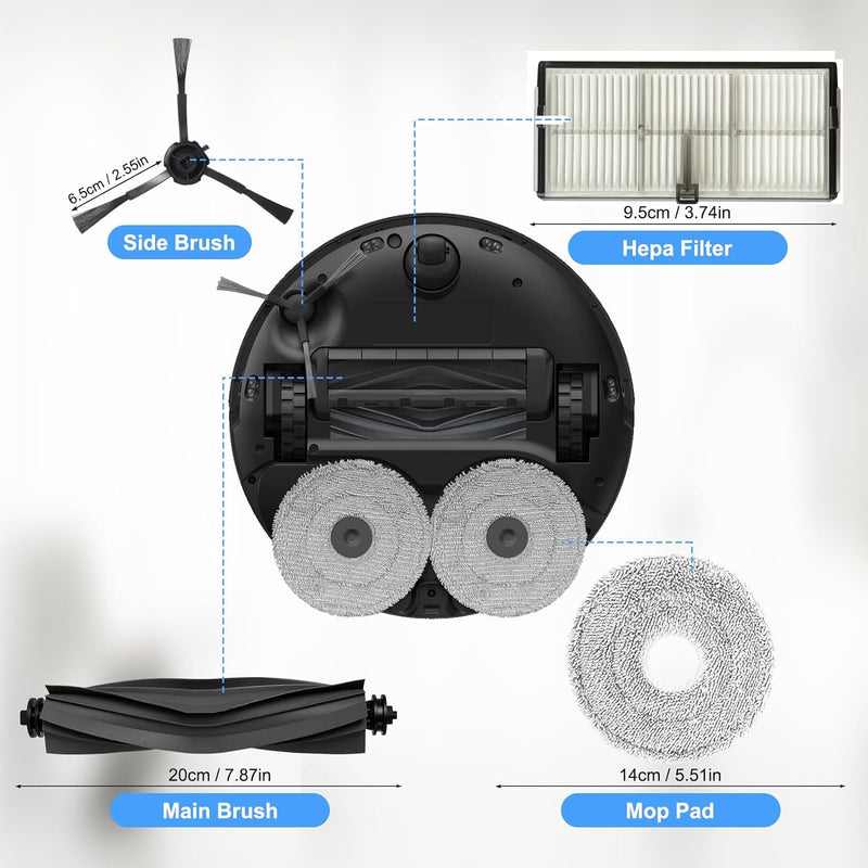 Accessories for Dreame L10s Ultra Heat ONLY; X30 Ultra mops/Wipes X6; dust Bag X4; Filter HEPA X4; Main Brushes X2; Side Brushes X4 Spare Parts L10s Ultra Heat/X30