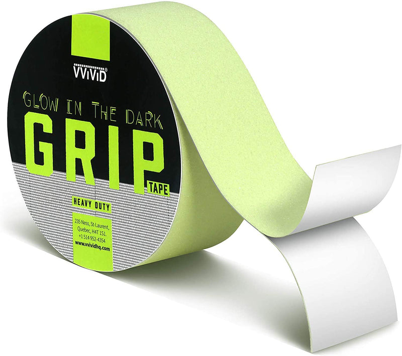VViViD Heavy-Duty Luminous Fluorescent Green Glow in The Dark Non-Slip Texture Safety Grip Tape (0.5" x 25ft) 0.5" x 25ft