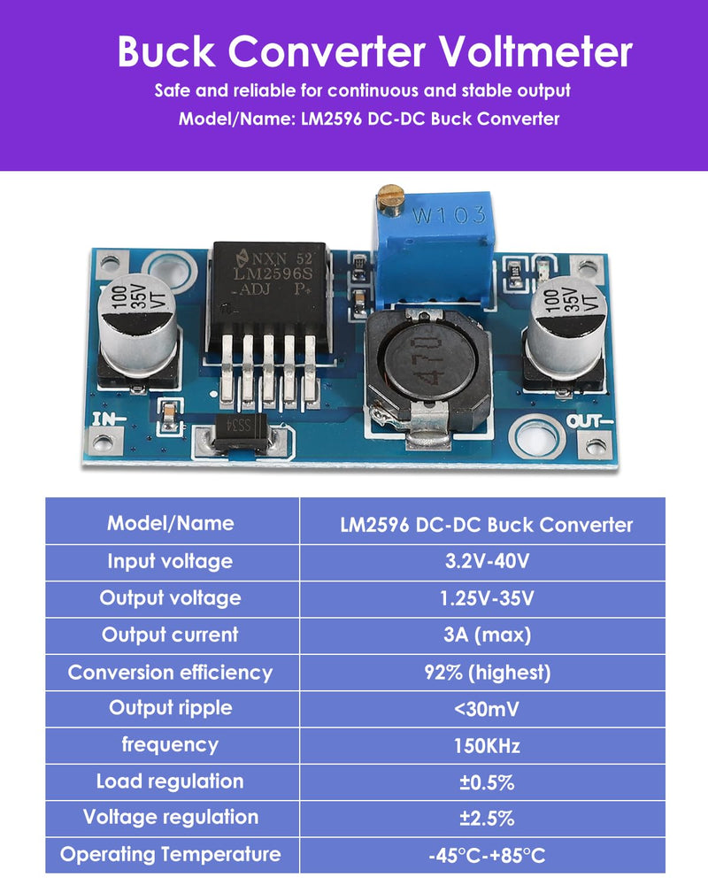 6 Pieces DC-DC Buck Converter, Step Down Module 3.2-40V to 1.25-35V | Step Down Converter, Voltage Regulator Adjustable Step-Down Converter, Stabilised Power Supply for Electronics Projects A-Buck Converter 6