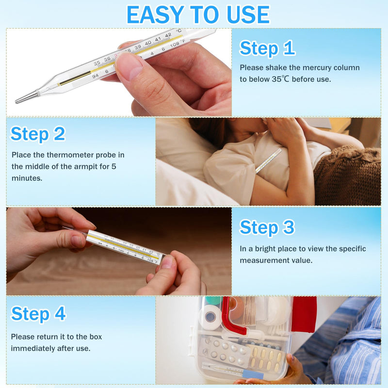 [Australia - AusPower] - Toyvian 12pcs General Use Temperature Testing Tools, Accurate Temperature Measurement for Adults Kids, Dual Scale 
