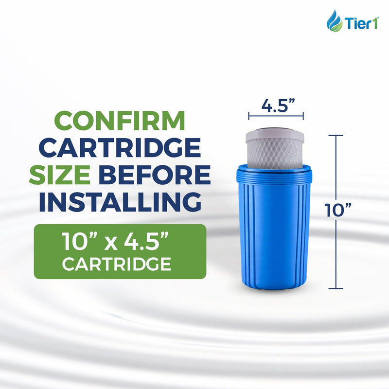 Tier1 0.5 Micron 10 x 4.5 Water Filter | Whole House Carbon Block Filter Replacement Cartridge | Replacement for Pentek CBC-BB, FLOPLUS-10BB, CBC-10BB, 155170-43 | 4.5 x 10 Water Filter 1 Count (Pack of 1)