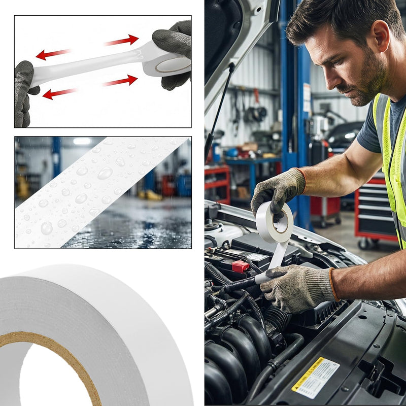 QILIMA 10 Rolls White Electrical Tape, Professional PVC Lead-Free Insulation, Waterproof & Flame Retardant Rated to 176°F, Ideal for Household Wire Labeling, Marine & Outdoor Projects 19mm*20m