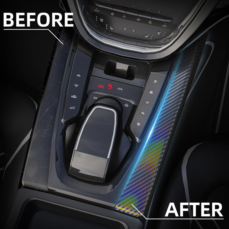 Lypumso 2D Carbon Fiber Vinyl Wrap, 2 Inch x 20ft Universal DIY Chrome Delete Tape Blackout Wrap Roll Car Window Trim Door Edge Guard Protection Tape Accessories with Free Tool Kit (Black) 2D Black