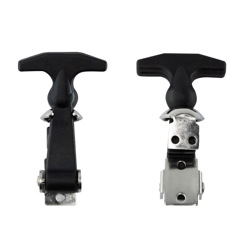 [Australia - AusPower] - 4.6'' Rubber Flexible T-Handle Draw Latches, Black Rubber Hood Machine Draw Latches with Brackets for Tool Box, Boat, Cooler, Golf Cart, Machine Equipment, 2pcs 4.6''/T-Handle 