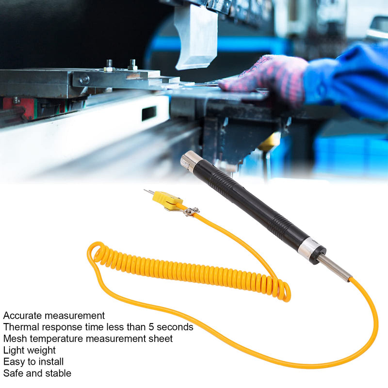 [Australia - AusPower] - K Type Thermocouple Probe NR 81531B Handheld Straight Shank Thermocouple Probe for Temperature Measurement And Control 1 