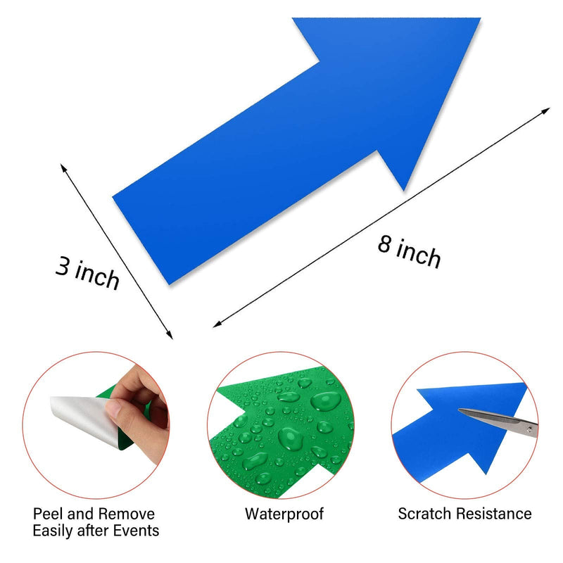 [Australia - AusPower] - 40 Pieces 8 Inch Arrow Sticker,Removable Adhesive Directional Sign Floor Decal Waterproof Arrow Marking Safe Road Instructions Sticker(Dark Blue, Green, Red, Orange, Yellow) Dark Blue, Green, Red, Orange, Yellow 