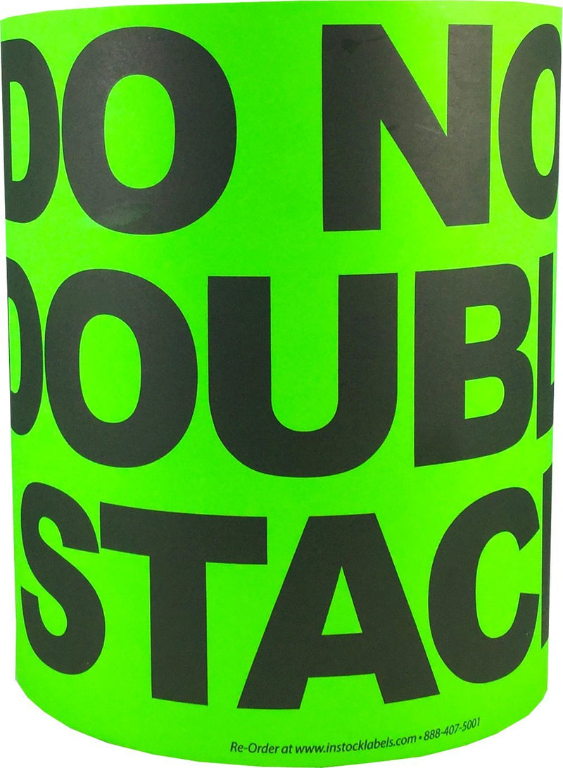 Do Not Double Stack Labels Fluorescent Green Pallet Protection 7 x 11 Inch Rectangles 250 Adhesive Stickers Fluorescent Green, Black