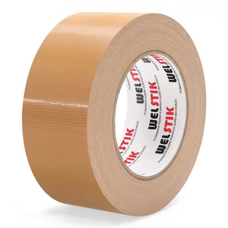 WELSTIK Professional Grade Tan Duct Tape, Waterproof Duct Cloth Fabric,Brown Duct Tape for Photographers,Repairs, DIY, Crafts, Indoor & Outdoor Use (2 Inch X 45 Yards) Brown 2"X45yard
