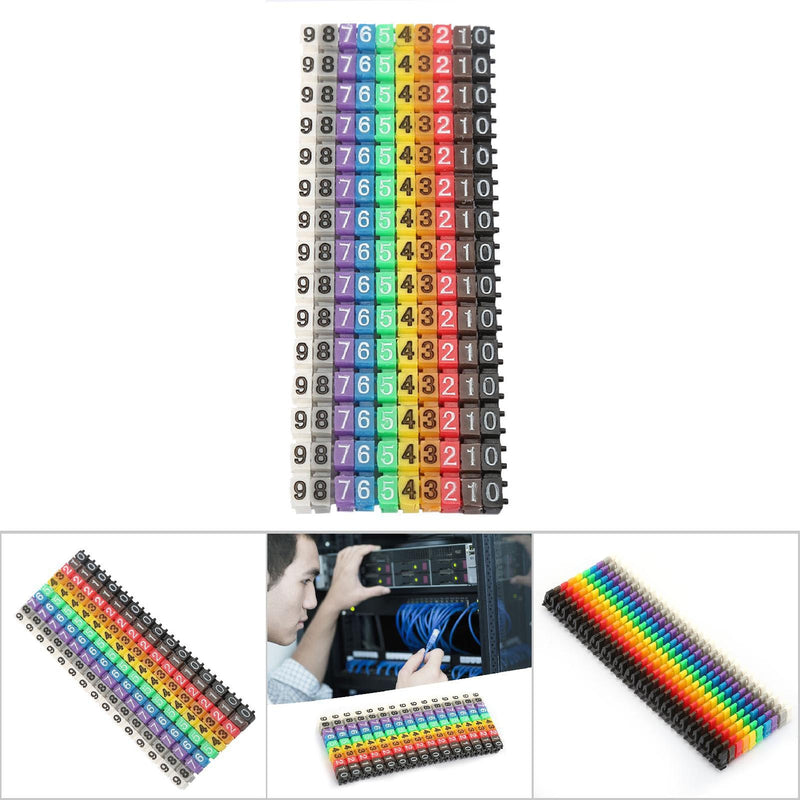 Eujgoov Cable Marker Tubes for Wire Numbering Plastic Wire Label Markers with Digital Numbering - 150-Piece Set (1.5mm Inner Diameter & 1.5mm Outer Diameter)