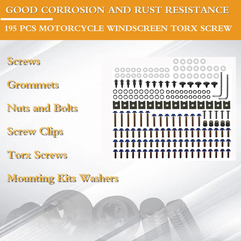 [Australia - AusPower] - BAIONE Worldmotop Stainless Steel Bolt Kit Screws Fasteners Clips Compatible with Yamaha Honda Kawasaki Suzuki BMW Fairing Bolt Kits Metric Bolts and Nuts Kit Torx Screws (purple) 